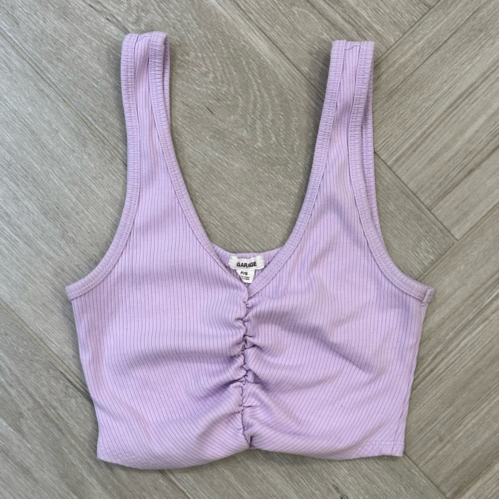 Garage Ribbed Cropped Tank Top Small